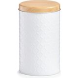 Zeller voorraad blik - wit - metaal - 10,5 x 18 cm - 2L - snoeptrommels