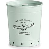 Zeller Aardappelbak - met deksel - metaal - mintgroen - 21 cm - 6.5L