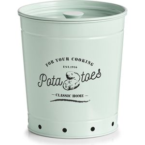 Zeller Aardappelbak - met deksel - metaal - mintgroen - 21 cm - 6.5L