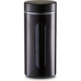 Zeller Voorraadpot/blik met venster - zwart - 900 ml - glas/metaal