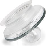 Glazen voorraadpot/koekjespot rond met deksel 2800 ml - 17,5 x 22 cm - Snoeppot - Bewaarpot