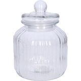 Glazen voorraadpot/koekjespot rond met deksel 2800 ml - 17,5 x 22 cm - Snoeppot - Bewaarpot