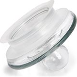 Glazen voorraadpot/koekjespot rond met deksel 2800 ml - 17,5 x 22 cm - Snoeppot - Bewaarpot