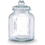 Glazen voorraadpot/koekjespot rond met deksel 2800 ml - 17,5 x 22 cm - Snoeppot - Bewaarpot