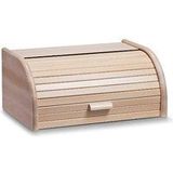 Zeller Luxe Broodtrommel - hout - met klep - 40 cm - brooddoos - brood bewaardoos