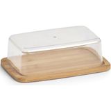 Zeller, Boterbel, bamboe/kunststof, Kaas Opbergdoos, ca. 19 x 12,5 x 6 cm