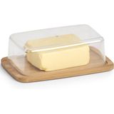 Zeller, Boterbel, bamboe/kunststof, Kaas Opbergdoos, ca. 19 x 12,5 x 6 cm