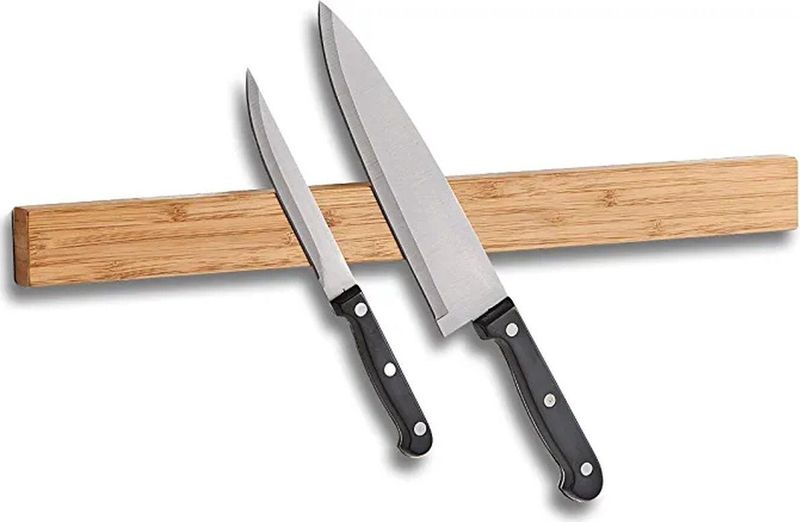 Zeller - Magneetstaaf - Magneetstrip - Bamboe - 7-punts Magneten, 45 x 4 x 2 cm, 600 ml