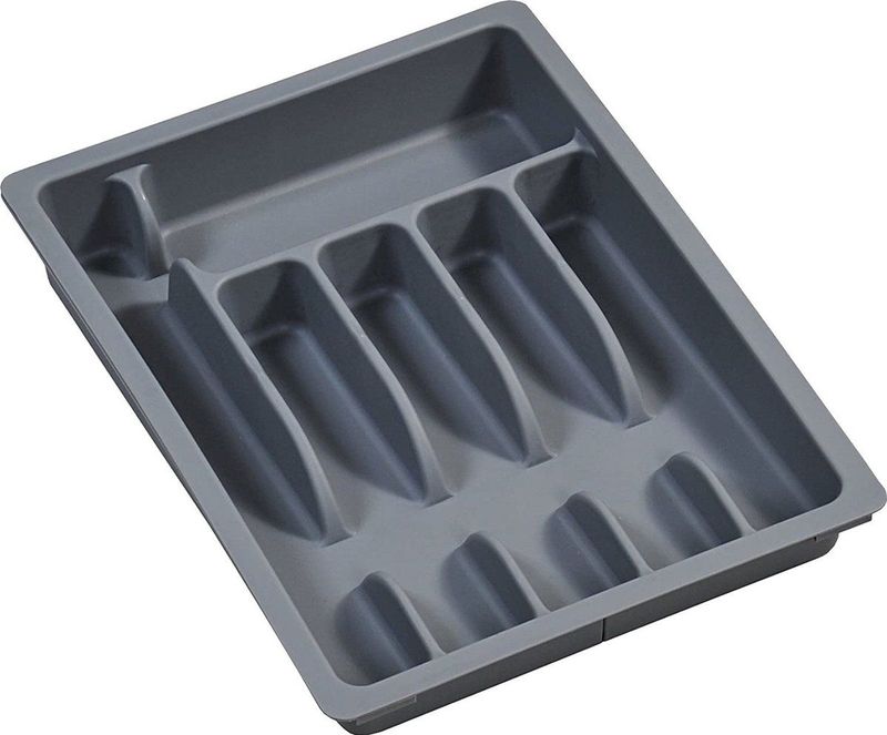 Bestekbak - Uitschuifbaar - Grijs - Kunststof - 6 tot 8 Compartimenten