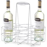 Zeller - Tafelmodel Wijnrek - Zilver - Verchroomd Metaal - Voor 6 Flessen