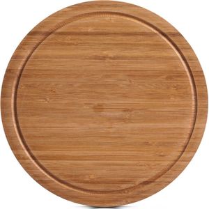 Zeller snijplank - met sap groef - hout - rond - 30 cm - serveerplank