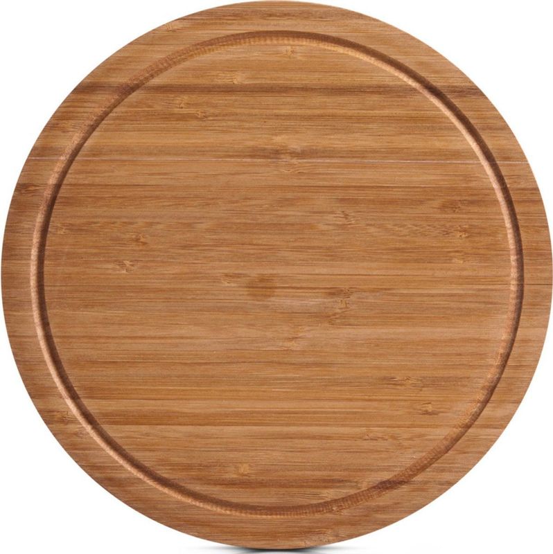 Zeller snijplank - met sap groef - hout - rond - 30 cm - serveerplank