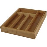 Zeller - Besteklade Inzetbak - Bruin - Bamboehout - Uitschuifbaar