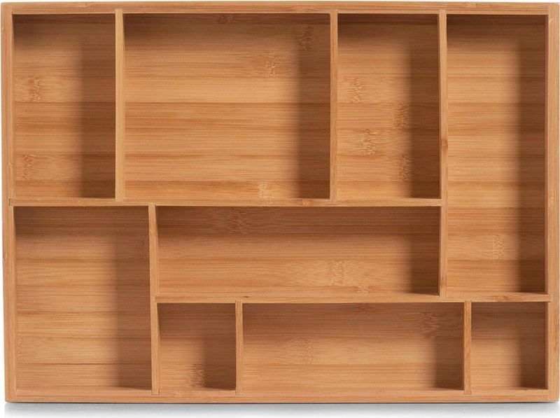Zeller Present - B-04-2-DHout - Ladebak - Bamboe - 9-vaks, Duurzaam, Vochtbestendig