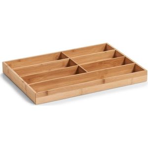 Zeller bestekbak - bamboe hout - 44 x 30,5 cm - inzetbakken van hout