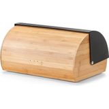 Zeller - Luxe Broodtrommel - Hout - Zwart - Bamboehout en Metaal