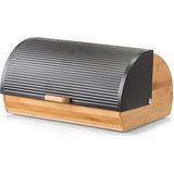 Zeller - Luxe Broodtrommel - Hout - Zwart - Bamboehout en Metaal