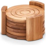 Zeller Glazenonderzetters - 6 stuks - bamboe - 10 cm