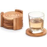 Zeller Glazenonderzetters - 6 stuks - bamboe - 10 cm