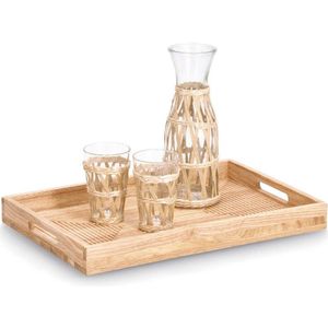 Zeller Present Servierplatte "Stripes", (1 tlg.), Gummibaumholz FSC zertifiziert