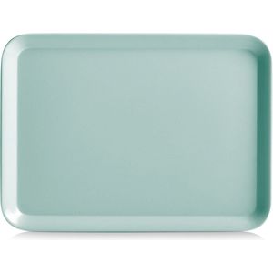 Zeller dienblad - rechthoek - aqua blauw - kunststof - 24 x 18 cm