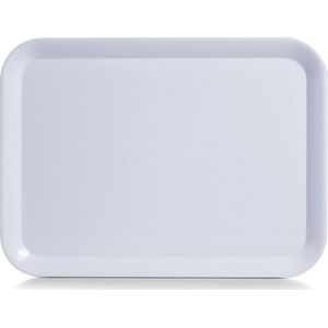 Retro dienblad met handgrepen rond dienblad wit 26/33cm