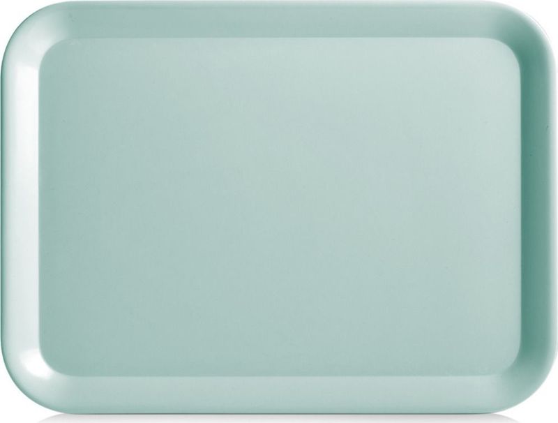 Aqua blauw dienblad rechthoek melamine 44 x 32 cm - Keukenbenodigdheden - Dranken serveren