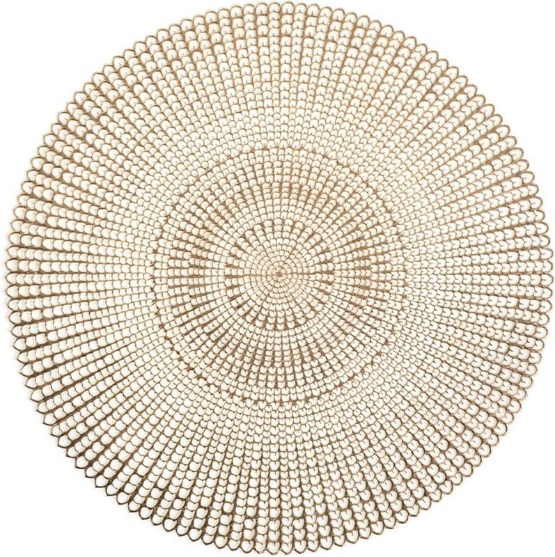 Zeller Placemat - 1x - rond - goudkleurig - met geponste gaatjes - Dia 41 cm