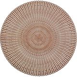 Zeller Placemat - 1 stuks - rond - koperkleurig - met geponste gaatjes - 41 cm