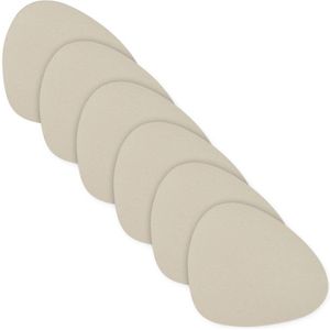 Zeller Glazenonderzetters - 6x stuks - Lederlook Creme - 10x12cm - Kunstleer - Tafel - Glazen
