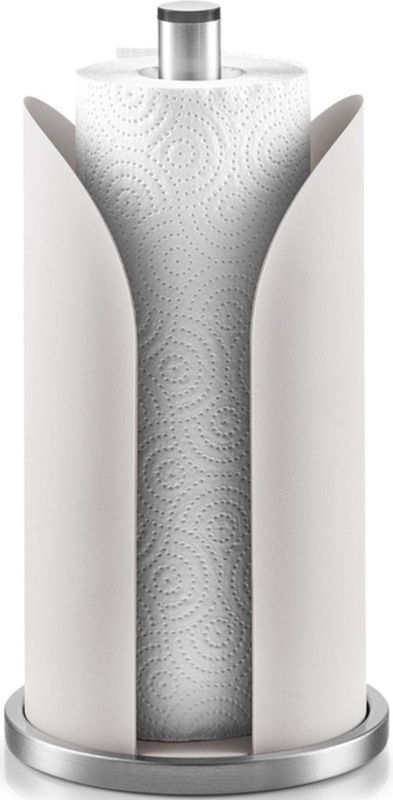 Zeller keukenrolhouder - rond - grijs - 15 x 31 cm - Keukenpapier houder