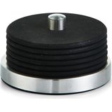 6x Zwarte Siliconen Glazenonderzetters In Houder 10 cm - Glazenonderzetters