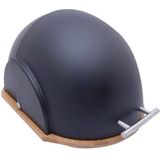 Zeller Luxe Broodtrommel - ovaal - hout / zwart - met deksel - 31 cm - brooddoos - brood bewaardoos