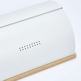 Zeller Luxe Houten Broodtrommel - Witte Klep - 39 cm
