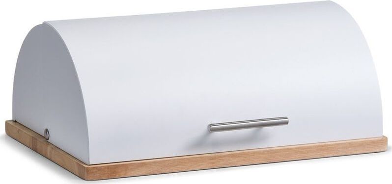 Zeller Luxe Houten Broodtrommel - Witte Klep - 39 cm