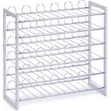 Zeller - Wijnrek - Wit/Zilver - Verchroomd Metaal - Geschikt voor 36 Flessen