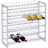 Zeller - Wijnrek - Wit/Zilver - Verchroomd Metaal - Geschikt voor 36 Flessen