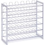 Zeller - Wijnrek - Wit/Zilver - Verchroomd Metaal - Geschikt voor 36 Flessen