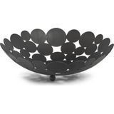 Zeller Fruitschaal Design - rond - zwart - metaal - 29 cm - fruitmand - groot formaat