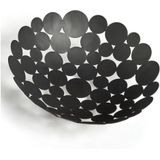 Zeller Fruitschaal Design - rond - zwart - metaal - 29 cm - fruitmand - groot formaat