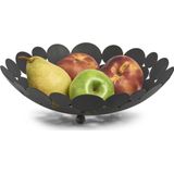 Zeller Fruitschaal Design - rond - zwart - metaal - 29 cm - fruitmand - groot formaat