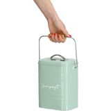 Zeller - Mini Prullenbakje GFT - Mintgroen - Metaal - 1,5 Liter
