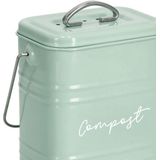 Zeller - Mini Prullenbakje GFT - Mintgroen - Metaal - 1,5 Liter