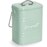 Zeller - Mini Prullenbakje GFT - Mintgroen - Metaal - 1,5 Liter