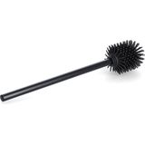 Zeller WC/Toiletborstel los - hygienisch silicone - RVS steel - D7 x H39 cm - zwart