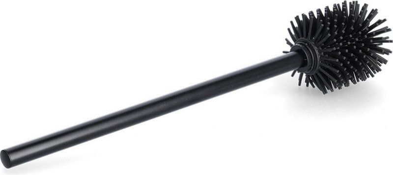 Zeller WC/Toiletborstel los - hygienisch silicone - RVS steel - D7 x H39 cm - zwart