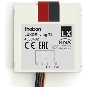 Theben - LUXORliving T2 2-fach Binäreingang-Tasterschnittstelle, weiß