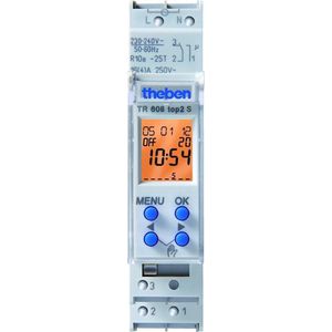 Theben 6080101 TR 608 top2 S Digitale 1-kanaals schakelklok met weekprogramma, schakelklok