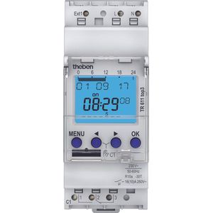 Theben 6110130 TR 611 top3 1-kanaals digitale timer met externe ingang en app-programmering, perfect voor led, timer