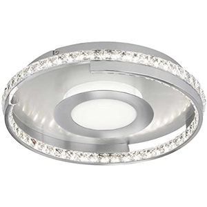 MARY LED plafondlamp met kristallen ring Ø 41 cm zilver / chroom